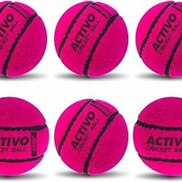 jaspo Activo Super Cricket Tennis Ball Light Weight 80 to 85 Grams, high Bounce, Durable, Developed with Innovative Technique, Unique Design, Match Quality, 66 mm Diameter (Pack of 6, Pink)-image-80