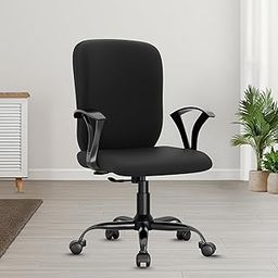 beAAtho Falcon Mid-Back Fabric Office Chair, Ergonomic Home Office Desk Chair with 3-Years Warranty, Rocking-tilt Mechanism & Heavy Duty Metal Base (Black)-image-53
