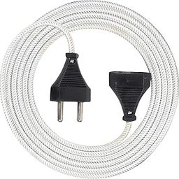 klick Gadgets 2 Pin Nylon Thread | Male to Female | Expandable Electric Wire Extension with 2.5Mt Wire | Perfect Multipurpose | Home Decor | Office | Festival Decoration | Silver Colour-22