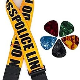 IMAGINEA® Guitar Strap with 5 Picks Printed Polyester Adjustable Wide Strap for Guitar, Electric, Acoustic Guitar | Modern Design | Ultra Comfortable Belt-image-62