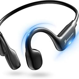 Slopow Bone Conduction Earphones, Bluetooth Headphones, Open-Ear Wireless Earphones, Type-C Rapid Charging, Bone Conduction, Waterproof, Lightweight, No Ear Blocking, Microphone Included, Air-25