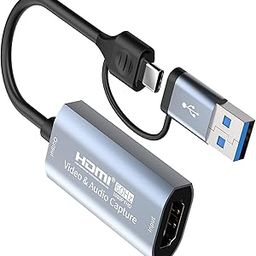 Video Capture Card, 4K Cam Link Card HDMI to USB 3.0, USB C Capture Card, 1080P 60FPS Video Capture Device for Gaming, Streaming Compatible with Windows Mack OS System.-2