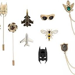 Set of 10 Metal Lapel Pins/Brooch for Mens Suit (Multicolor) KN-2018-CMB-120-image-108