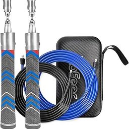 Weighted Jump Rope for Men Women with 110"&102" Abrasion-resistant Cable, Φ=6mm Crossropes jump rope with Rubber Grip,360 Degree Spin,Tangle Free,Suitable for Fitness Cardio,Boxing & Workout-image-25