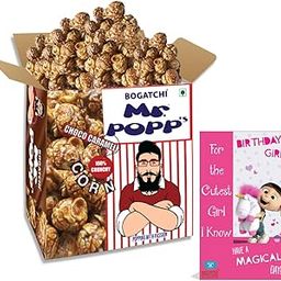 BOGATCHI Mr.POPP's Chocolate Crunchy Caramel Popcorn, Handcrafted Gourmet Popcorn, Birthday Gift for Girl, 250g + Free Happy Birthday Greeting Card-image-80