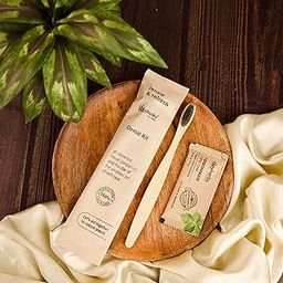 Clayherbs (Pack-100) Sustainable Eco-Friendly Organic Bamboo Toothbrush and Toothpaste Sachet, Natural Flavor, Oral Care Biodegradable & Non-Toxic Hotel Dental Kit For Rooms-image-24