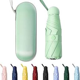 umbrella for women,Travel Umbrella - Mini Folding Compact with Case, 6 Ribs Lightweight Portable Small Sun&Rain Pocket Umbrella for Men Girls and Women-picture-30