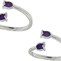 Pure Silver Designer Front Open Toe Ring (Chandi Bichhiya) For Women ~ 2 Pieces ~ Light Weight Toe Rings-image-42