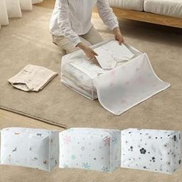 THE PAGH Storage Organizer, Moisture Proof Mildew Proof Dust Proof Quilt Storage Bags, for Storing Quilts Coats, Jackets Home Use Pillows, Blankets Underbed Storage Bag (57 * 40 * 22 CM) (3)-15