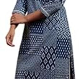 Women's Rayon Printed Straight Kurti with Pant Set (Blue- L)-image-69