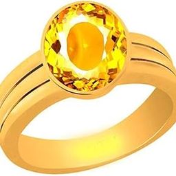 11.25 Ratti Citirne Stone (Sunhela Stone/Sunela Stone) Original Certified Gemstone Gold Plated Panchdhatu Ring for Unisex-image-63