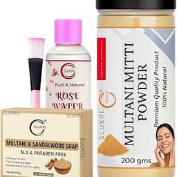 Multani Mitti Herbal Combo Pack ? With Soap, Rose Water & Applicator Brush Essential Oil Herbal Soap | Skin-Brightening & Anti-Wrinkle Natural Bar-image-81