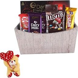 SFU E Com Handmade Basket With Chocolate Hamper | Valentine Heart Teddy Bear With Chocolate Combo | Valentine Chocolate Hamper | 900-image-78