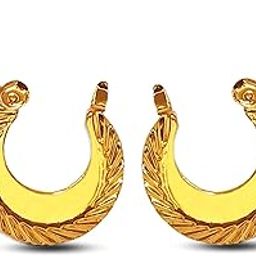 JAE0077 Round Shaped Clip On Metal Punk Barbell Press Screw Pierced Nattiyan Earring Linning Design Hip Hop Stud Chand Bali/Hoop For Men's & Boy's-image-97