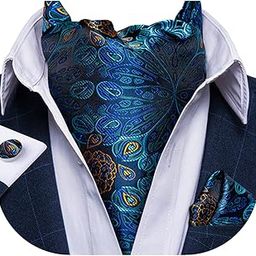 4 PCS Mens Necktie Set, DiBanGu Silk Tie Bow Tie Pocket Square Cufflinks Set Business Formal-picture-21