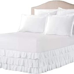 Multi Ruffled White Twin Bed Skirt – Hotel-Quality Ruffles for Twin Beds with 12" Drop – Dust Ruffle Twin Bedskirt for Easy Fitting with Brushed Fabric (White, Twin Multi-Ruffle Bed Skirt)-picture-10