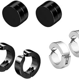 magnetic stud black, silver and 8 mm black stud pair for mens and boyes-image-16