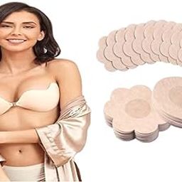 Stick On Bra Push Up Bra Silicone Bra 10Pcs Nipple Cover Backless Bra Strapless Bra for Women (Pack of 1) Skin-picture-44