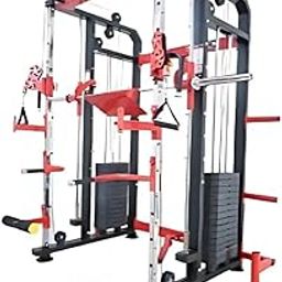 GYM24 EQUIPMENTS The Gym24 Sonata Functional Trainer with Smith Machine & Power Cage (Red- Balck) PVC Weight-4