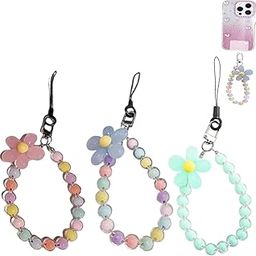 3 Pcs Phone Charm, Bag Charms, Beaded Flower Phone Lanyard, Cute and Stylish Phone Strap for Girls and Women, Pink, Blue, and Multicolor Design, Phone Charms for Girls-image-72