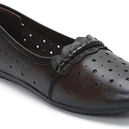 Genuine Burnished Leather Star Shaped Brogue Patterned Bellies for Women ZF-101 | Ideal for Casual Events, Parties, and Ethnic Wear | Memory Cushioned Insole with Anti-Slip Sole-image-57