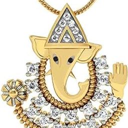 925 Sterling Silver Gold Plated Lambodar Pendant for Men & Women With Cable Chain | Pure Silver Religious Locket for Good Health & Wealth-8