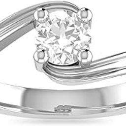 18k (750) White Gold and Solitaire Ring for Women-image-17