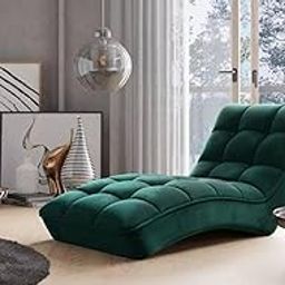 VELVET ENTERPRISES Wood Chair Lazy Couch and Sofa Chaise Longue/Fabric/for Bedroom/Living Room (Green)-image-15