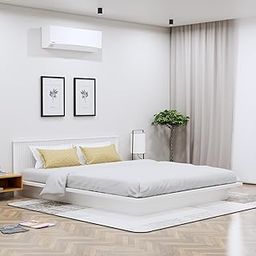 Bniture Modern Bed for Bedroom || Platform Bed with Designer Headboard || Engineered Wood Bed Without Storage (Frosty White, King Size Platform Bed) (H- 73 CM x L- 209.1 CM x W- 198 CM)-17