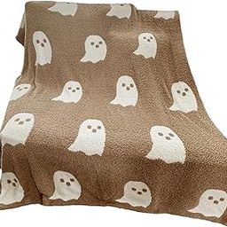 UJEAVETTE Ghosts Design Blanket Keep Warm Travel Blankets for All Season Sofas Couches Khaki 127cmx152cm-image-94