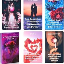 PATPAT 53 PCS Love Oracle Card Game Tarot Card Deck For Beginners With Meanings On Them Loving Tarot Deck With Messages On Cards-45
