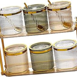 Spice Jar Counter Kitchen Multifunction Dustproof Food Storage Condiment Jar 2 Layer-image-11