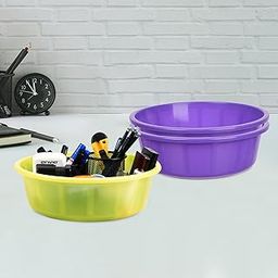 Homestic Pack of 3 Desk Organizer | Stationery Organizer | Multipurpose Storage Organizer | Office Supplies for Pen-Pencil-Staplers | Desktop Organizer | 6 LTR | Purple & Green-image-58