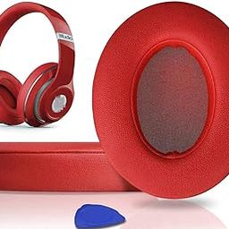 SoloWIT Replacement Ear Pads Cushions for Beats Studio 2 & Studio 3 Wired & Wireless Headphones, Earpads with Soft Protein Leather, Noise Isolation Memory Foam - Red-image-79