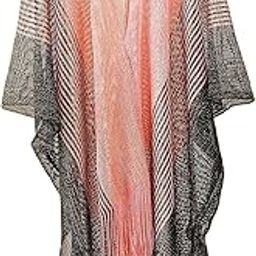 Women Bikini Cover Ups Sheer Open Front Thin Kimono Sun Protection Pink-image-1