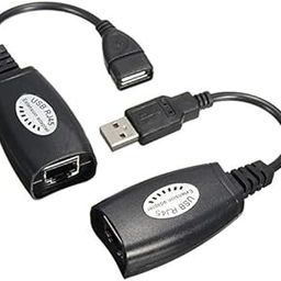 2X(USB Extension Ethernet RJ45 Cat5e/6 Cable LAN Adapter Extender Over Repe R6U7-21