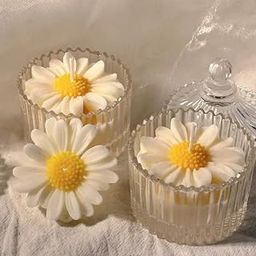 Aile Craft Sunflower Candle in Glass Jar, Soy Wax Long Lasting Jasmine Scented Candles, Aromatherapy Candle Gift for Diwali, Valentine's Day, Birthday, Thanksgiving - (White, Pack of 1)-26