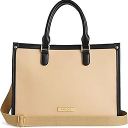 Regal Beige Vegan Leather Tote Bag for Women | Laptop Compartment, RFID Pockets, YKK Zipper, Large Office Handbag | Shoulder Bag for College & Daily Use | Made in India-picture-2