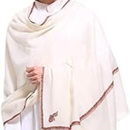Men's Embroided Border Kunj Pure Wool Lohi/Woollen Shawl [50" X 100"]-image-39