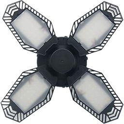 AC110-130V 80W LEDs Garage Light Deformable Folding Ceiling Lights with 4 Adjustable Panels E26 Base Socket Holder 6500k White Light for Garage Warehouse Workshop Basement Gym Kitchen-image-11