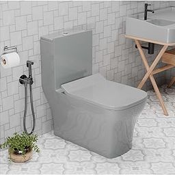 InArt Grey Ceramic One Piece Western Toilet Commode with Soft Close Seat, Floor Mounted, Rectangular, S-Trap 220 MM, Easy Clean, 66 x 36.5 x 73 cm-image-28
