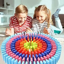Toy ImagineTM 360 pcs Colorful Wooden Domino Block Set for Kids Educational and Learning Activity Game Play | Helps in Skill Development and Color Recognition (12 Colors)-image-88