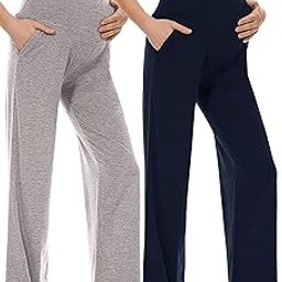 Litelooks Women's Maternity Leggings with Pockets – Comfortable, Seam-Free, High Waist Support and Stretchable Pants for Pre & Post Pregnancy - Pack of 2-image-43