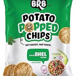 BRB Popped Potato Chips | Not Baked, Not Fried | Bhel Flavour | 60% Less Fat | Low Calorie | Healthy Snack | 48 Grams-87