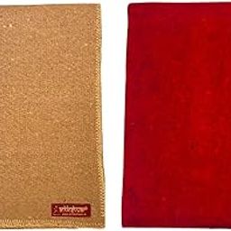 Achleshwar Combo of Premium Red and Brown Woolen Aasan Completely Handcrafted Perfect Mat for Meditation & Prayers - Soft, Comfortable (Size 23 x 30 Inch)-picture-0