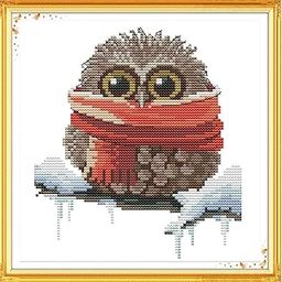 Cross Stitch Embroidery Kit, Anchor Cross Stitch Kit Anchor Stitching Kit for Cross Stitch Enthusiasts, Stitch Kit with Owl Pattern, 11CT 24x28cm for Giving and Display-image-77