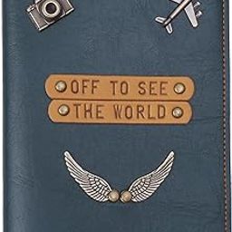 Passport Cover with 'Off to See The World' Quote | Inspirational Travel Quote Holder (Forest Green)-image-43