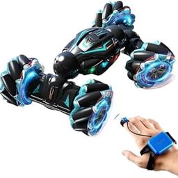 Wetrick RC Stunt Car, 2.4GHz 4WD Remote Control Gesture Sensor Toy, Double Sided Rotating Off Road Vehicle 360° Flips with Lights Music, for Boys & Girls Birthday (Multicolor)-16