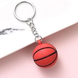 AK Store 3D Sports Ball Shape Silicone Rubber Keychain, Bag Backpack Car Hanging Ornament Ball, Game Fan Keychain, Sports Reward Keyring (Basketball)-picture-16
