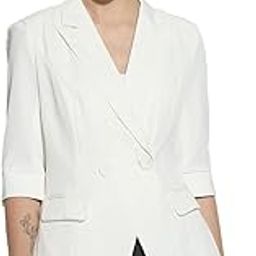 Women's Off White Double Breasted Blazer with Shoulder Pads-CHN-GD-024_OffWhite-picture-29